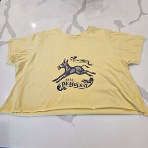 Throwback Democratic Party Logo Graphic Crop T-Shirt Womens 2XL?